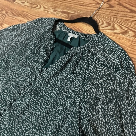 Joie Limited Edition Green Arctic Animal Spot Balloon Sleeve Dress Size XL - Picture 10 of 13